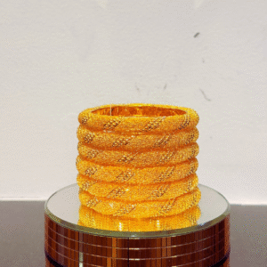 Lustrous Spiral 22K Gold Bangles Set (6 Pieces)