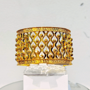 Radiant Royal 22K Gold Wide Cuff Bracelet